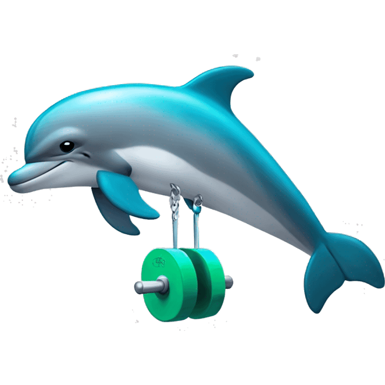 Dolphin with weights  emoji