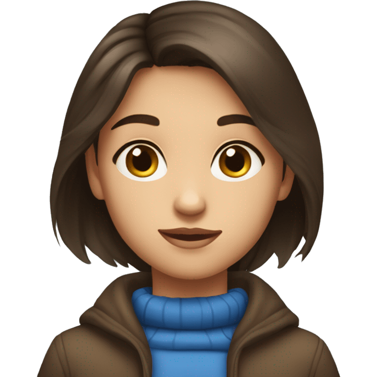 fille brune aux yeux bleu maman emoji