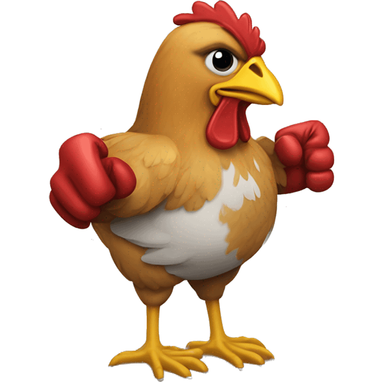 Gallina con guantes de Box emoji