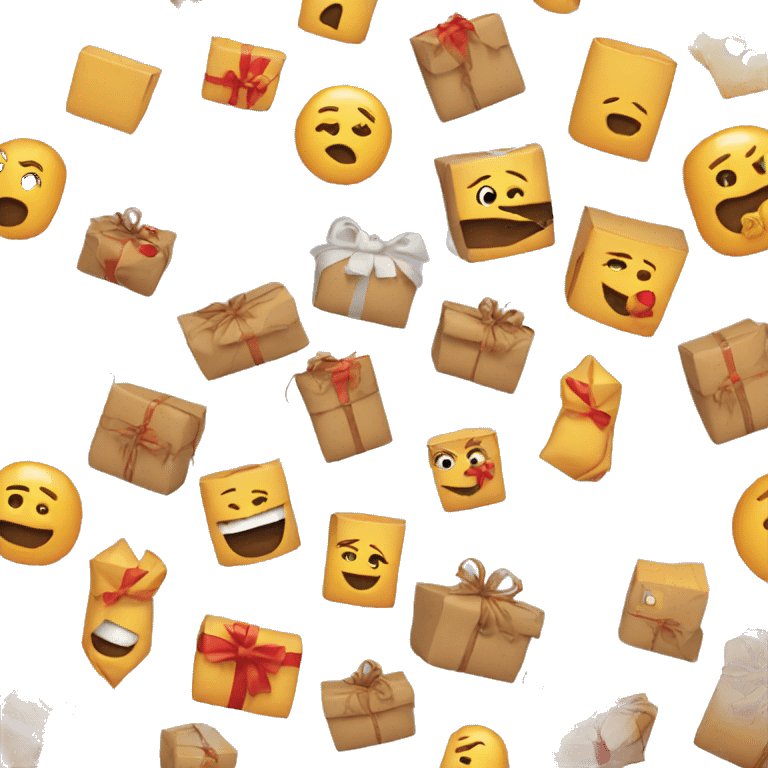 Funny wrapping presents emoji