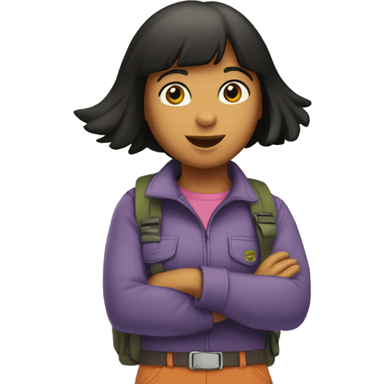 Dora over landing with a black sequoia  emoji