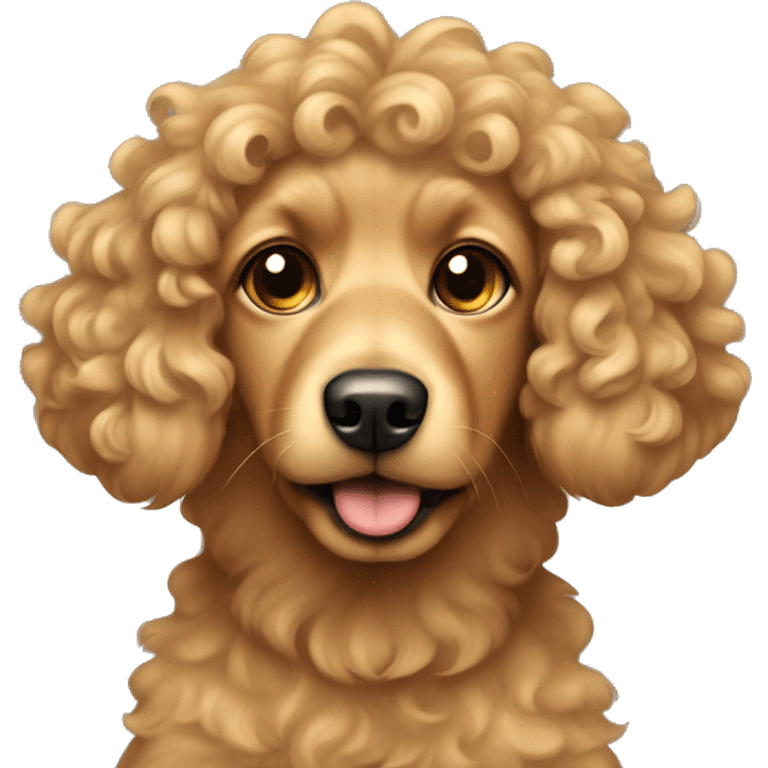 smal tan dog with curly fur. long curly ears down  emoji