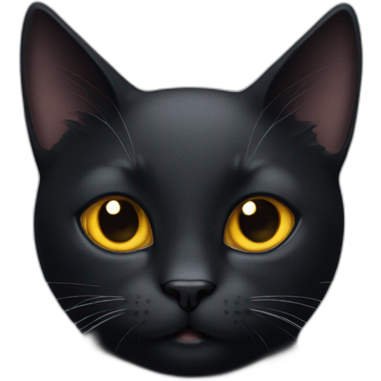 Black cat with star in head emoji