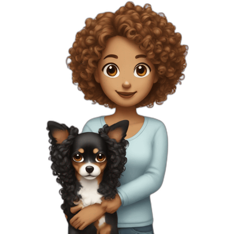 Curly girl and chihua emoji