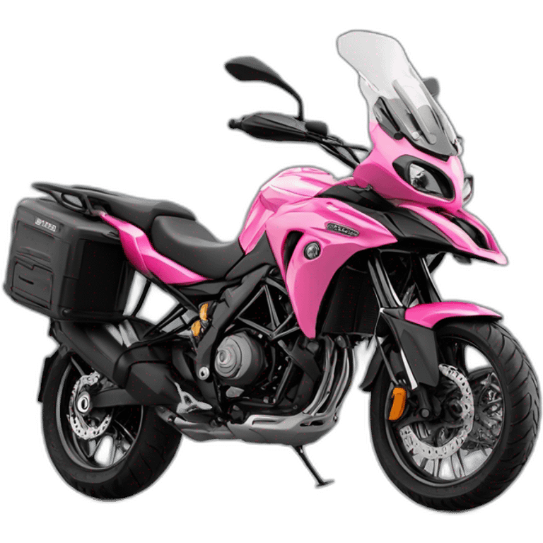 Moto benelli trk 502X rosa conduce mujer y hombre emoji