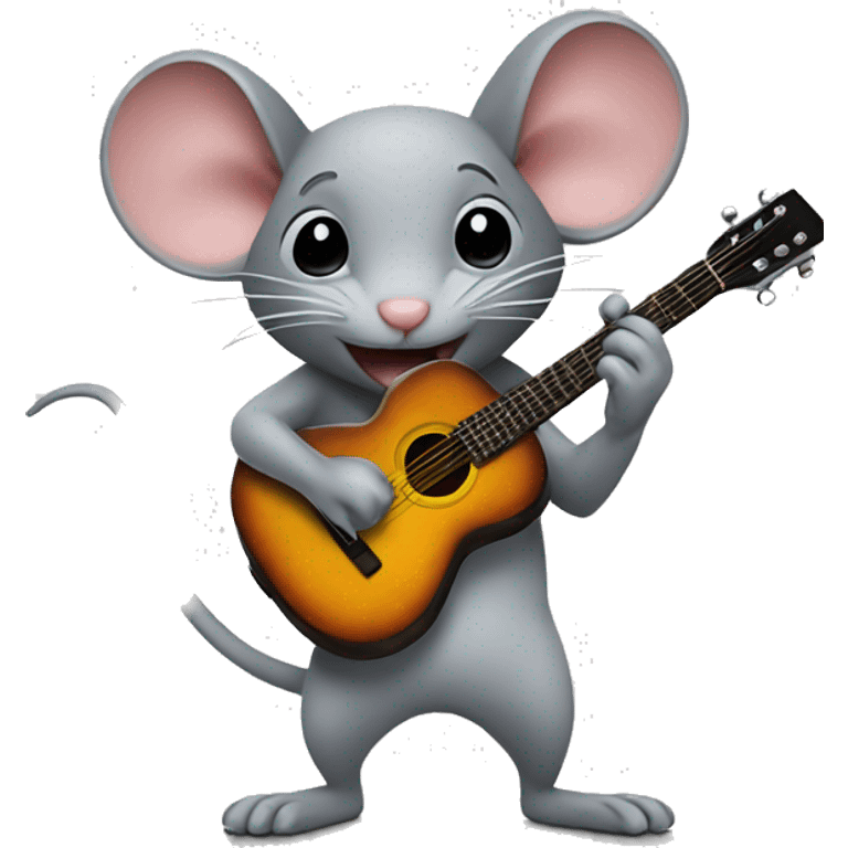 A mouse playing guitar emoji