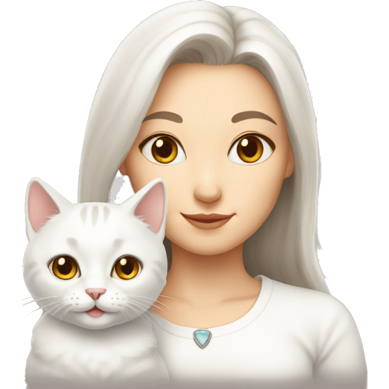 white mother cat emoji