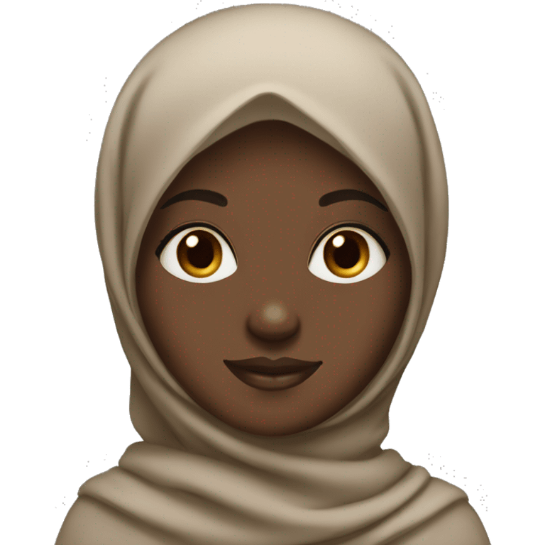 Light black girl with a brown hijab and long eyelashes emoji