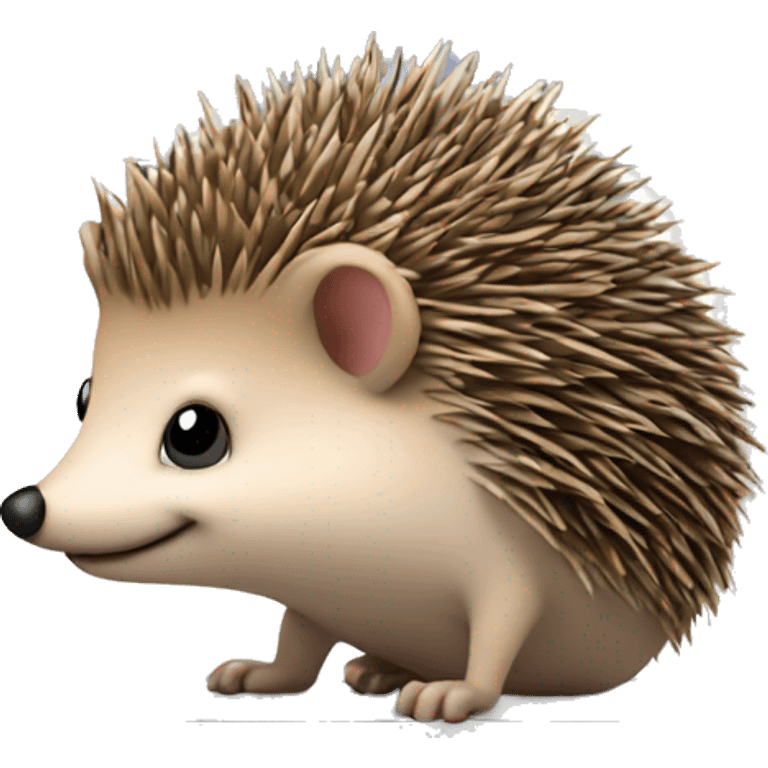 Cute hedgehog and graphics in the monitor emoji