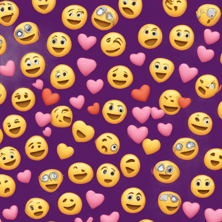 Emoji with hearts around it emoji