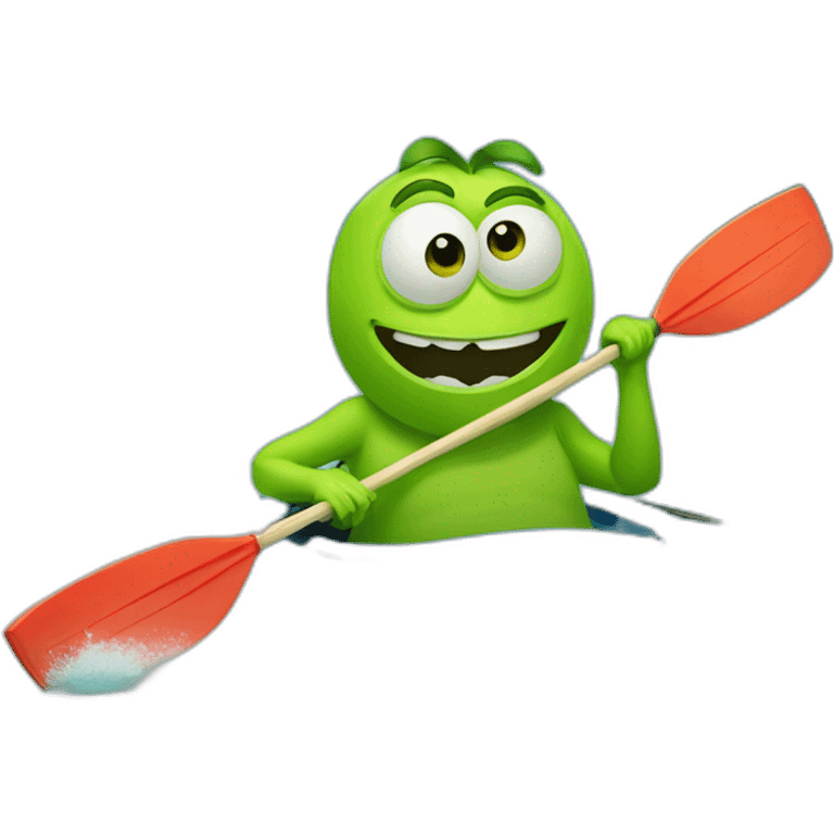 Mike Wazowski cartoon on kayaking emoji