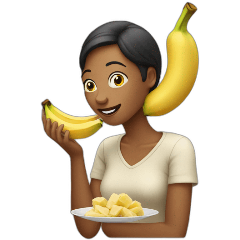 woman eating a banana emoji