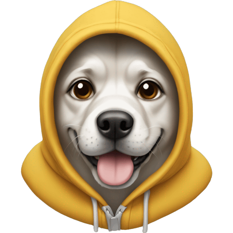 Dog wearing a hoody emoji