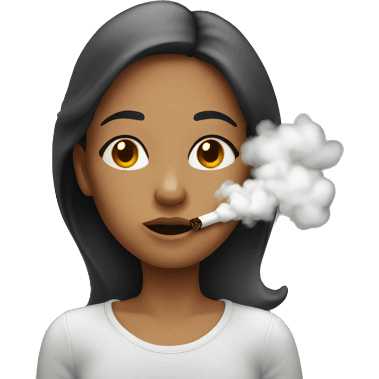 Girl blowing smoke out emoji