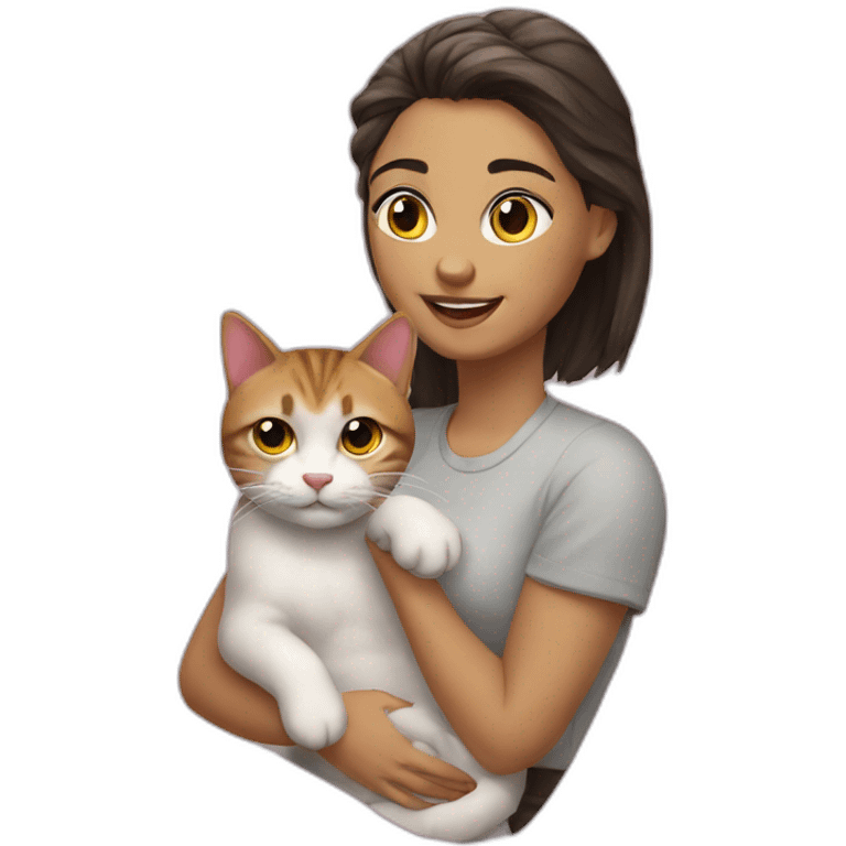 Dos chicas y un gato emoji