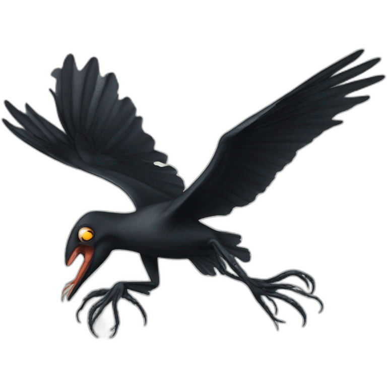 Squid attacking a Crow emoji