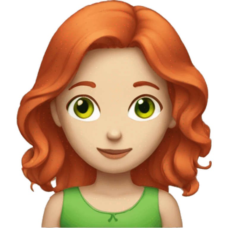 Girl with red hair and green eyes   emoji