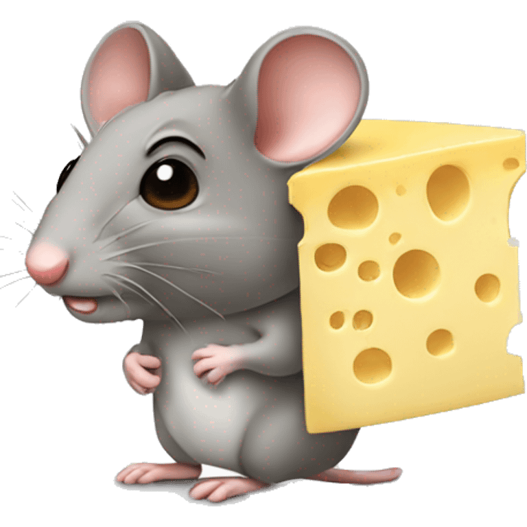 Mouse with cheese on head emoji