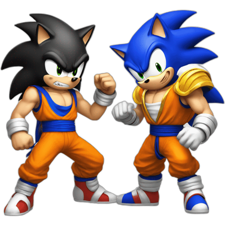 sonic fighting goku emoji