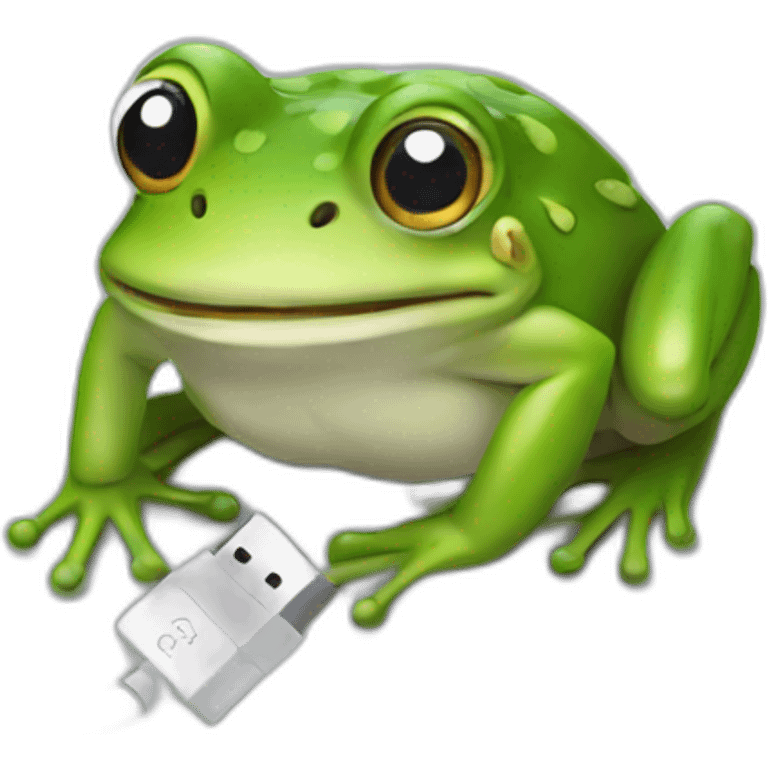 frog eating ethernet cable emoji