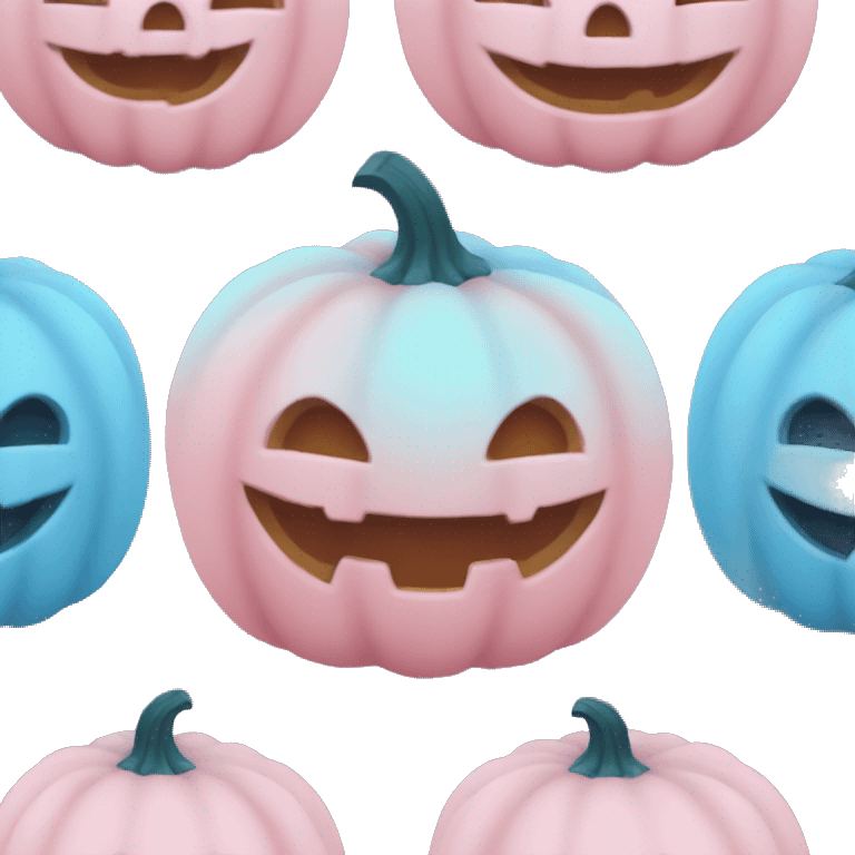 Cute pink and blue pumpkin  emoji