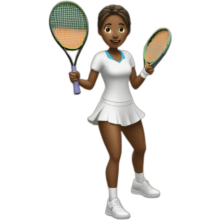 Fille métisse tennis emoji