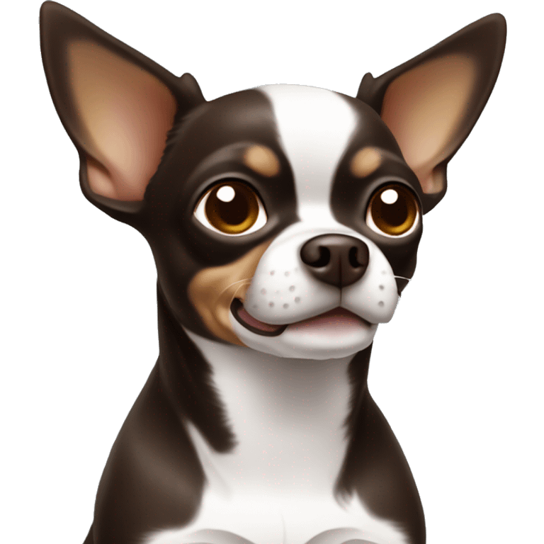 Dark Brown chihuahua with White chest  emoji