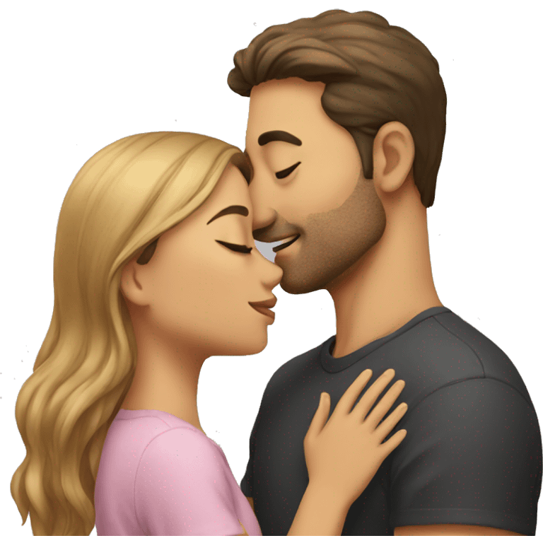 A man kissing a girl emoji