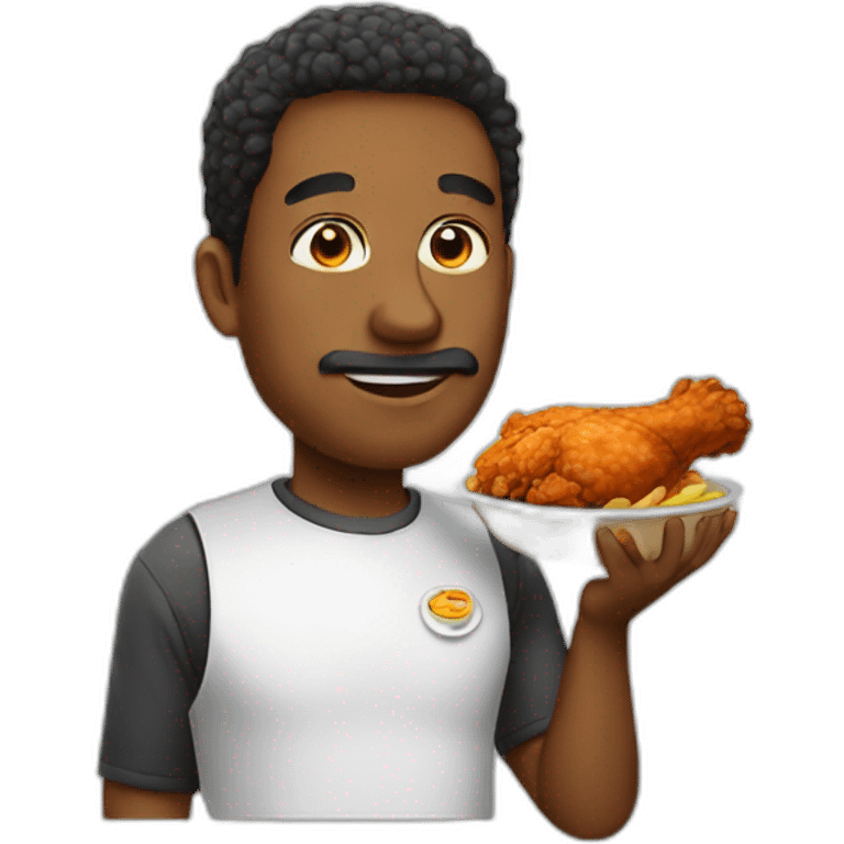 eating fried chicken emoji