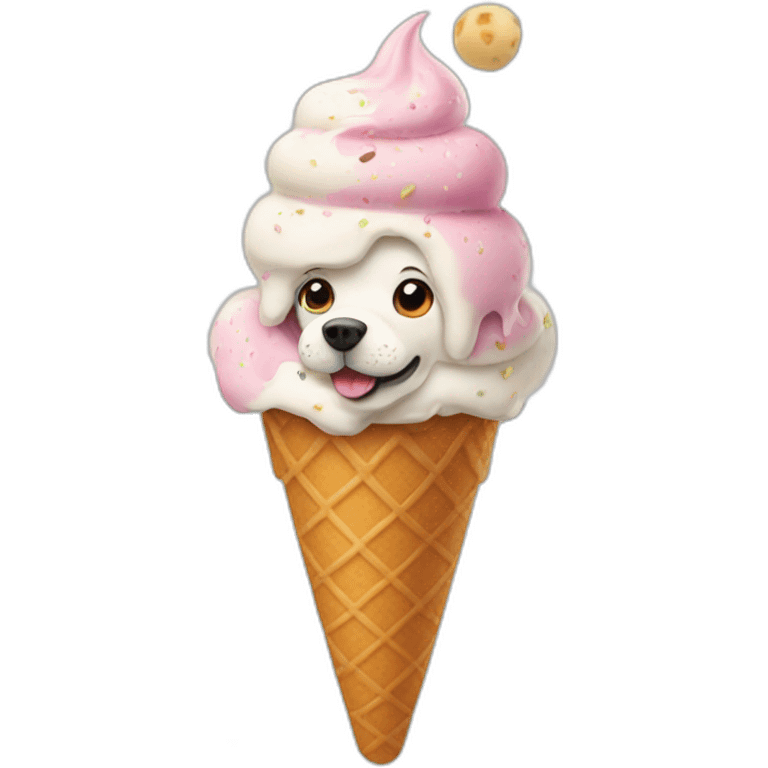 Ice cream with dog  emoji