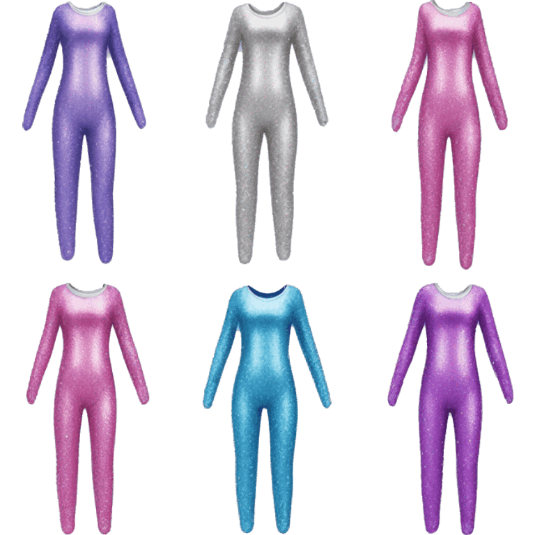 sparkly pink, blue, purple, and silver body suit  emoji