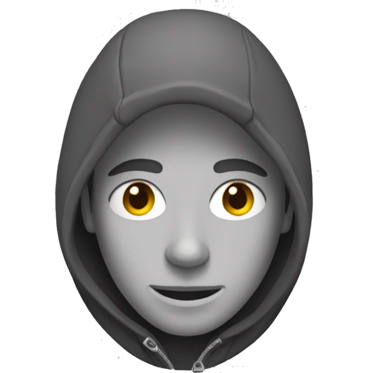 grayscale man in a hooded jacket emoji