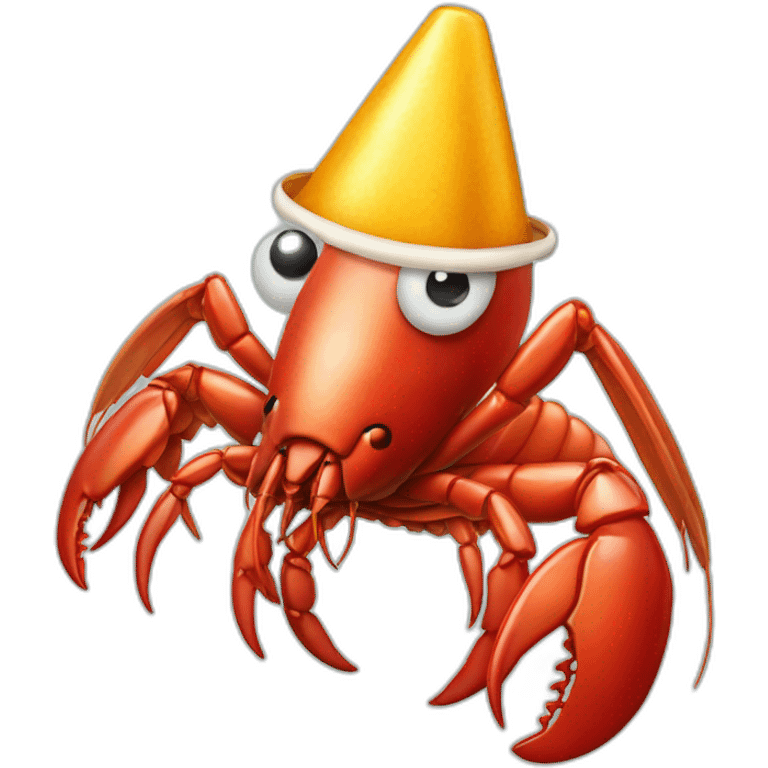 Lobster with a party hat emoji