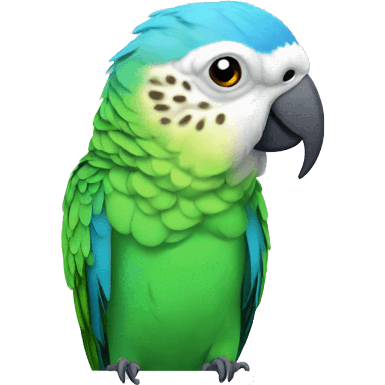 a parakeet on a head emoji