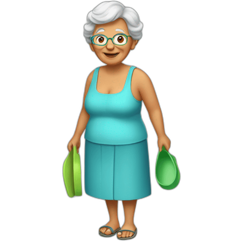 grandma holding flip-flop emoji