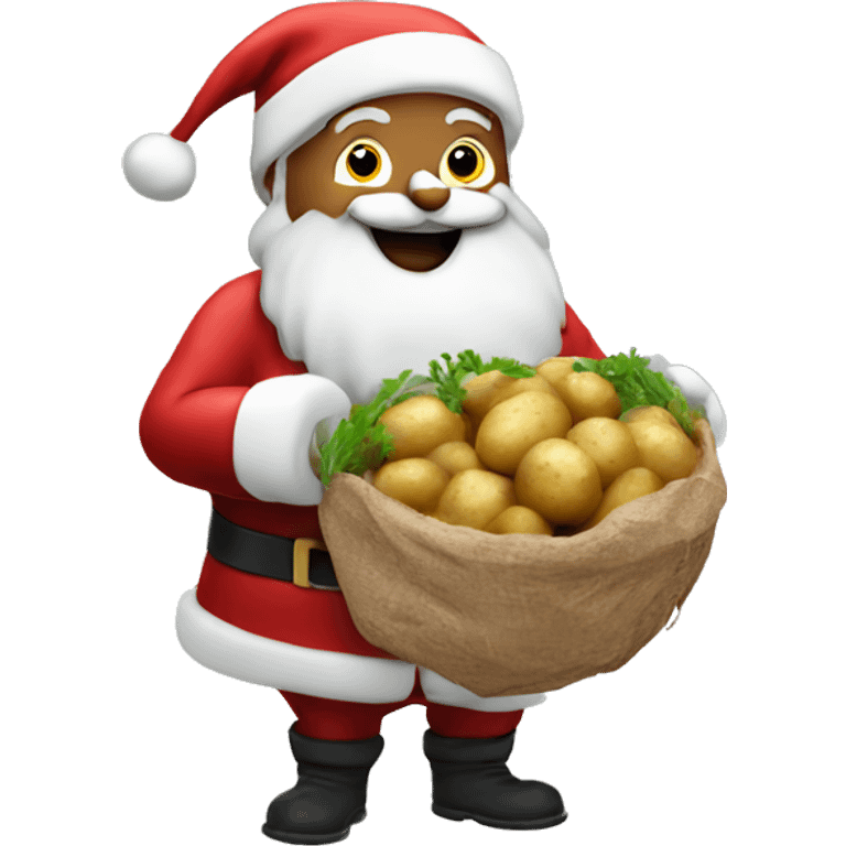 Happy Santa with potatoes and onions emoji