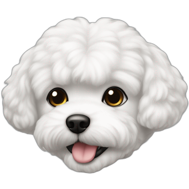 mujer piel blanca congo negro y perro bichon blanco emoji