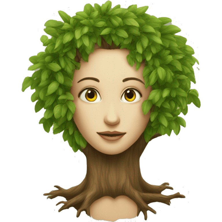 driade tree woman heart shaped eyes emoji