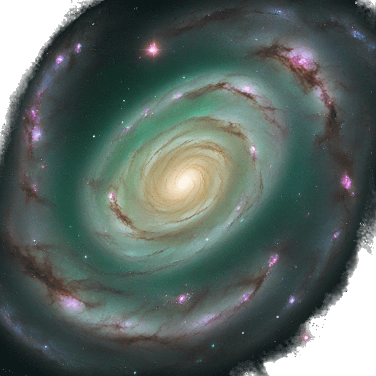 a typical spiral galaxy with emerald stars emoji