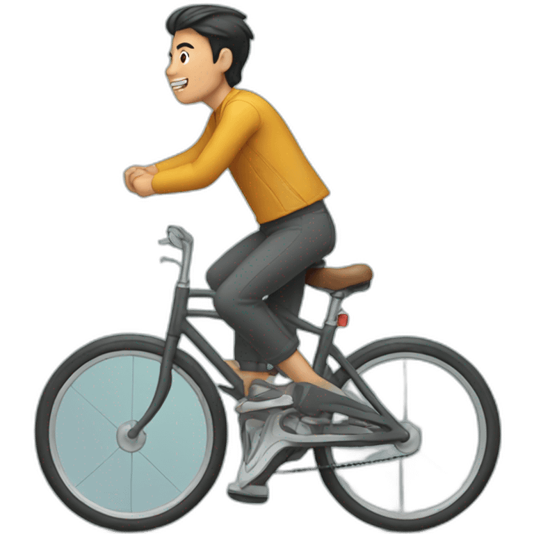 Asian man riding a bicycle emoji