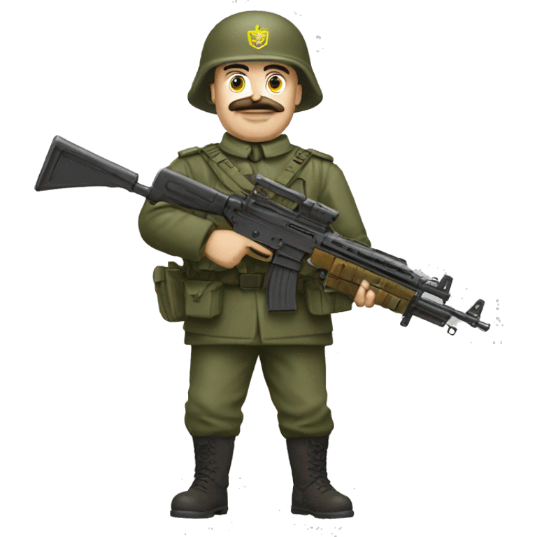 Ukrainian general, with a machine gun emoji