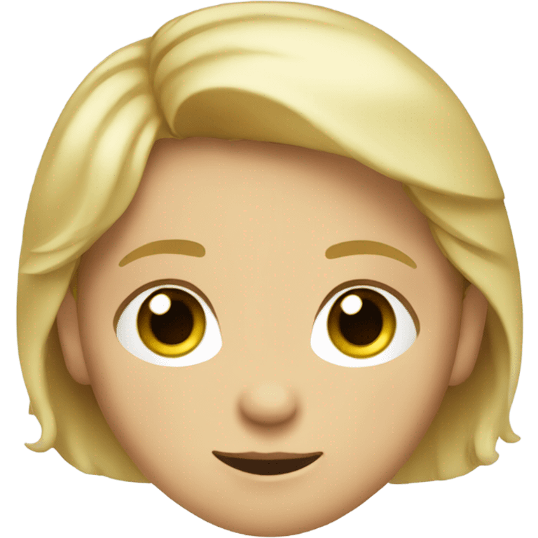 a kid with round face and freckles and green eyes and small mouth and blonde hair emoji