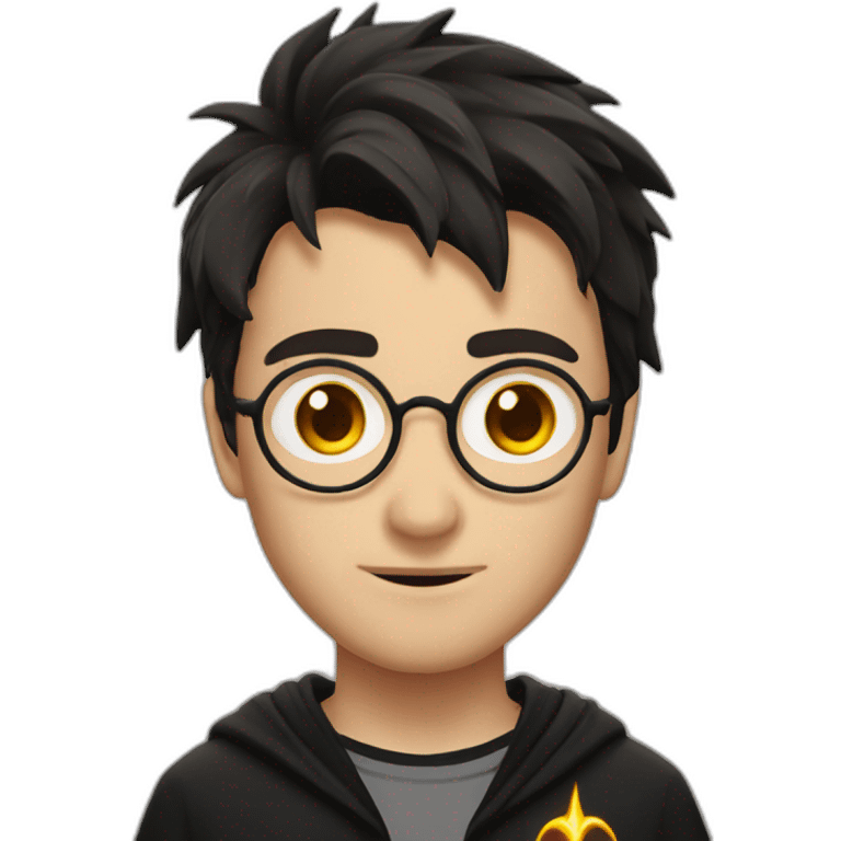 Harry Potter with scar in the shape of Lightning on forehead emoji