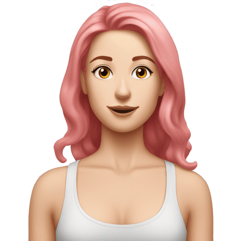 cute pilates pink aesthetic workout icon white redhead pretty woman emoji