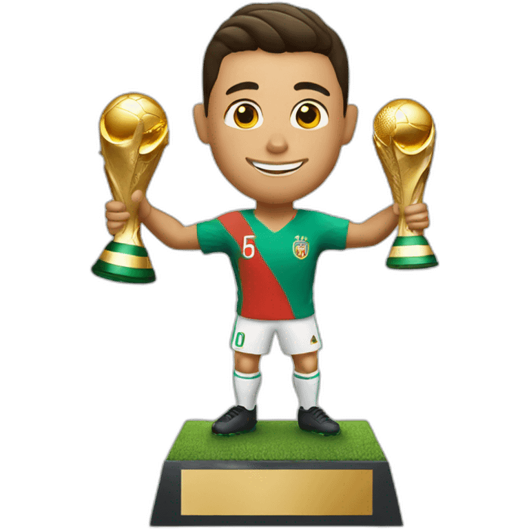 Cristiano Ronaldo with the world cup trophy  emoji