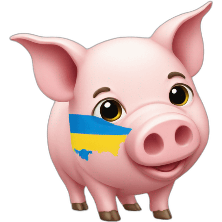 pig with ukraine flag emoji