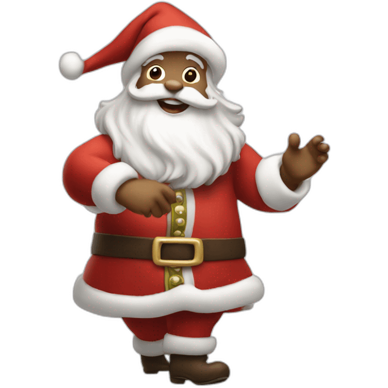 Dancing white skin santa emoji