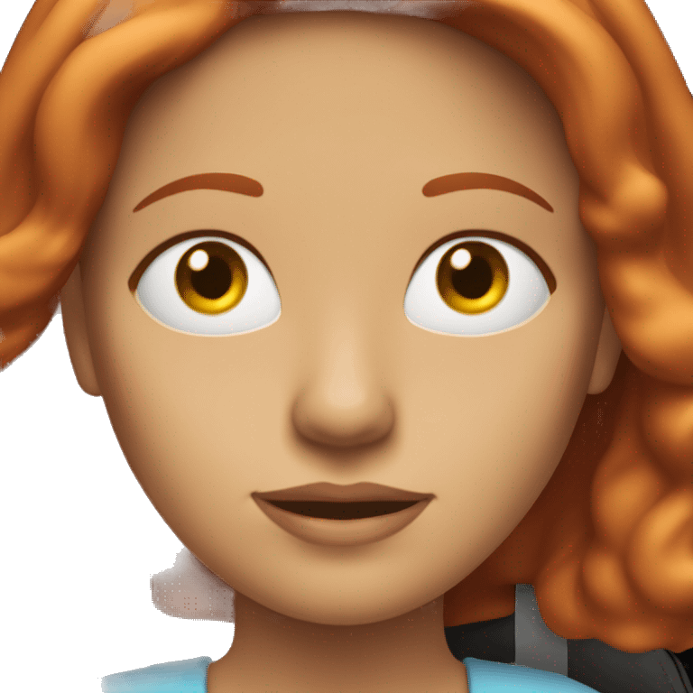 red haired young woman going on a long drive emoji