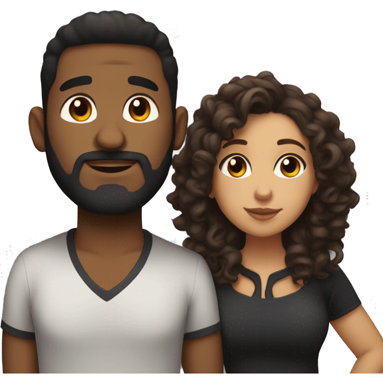 pretty thick latina with curly hair and attractive black boyfriend with beard  emoji