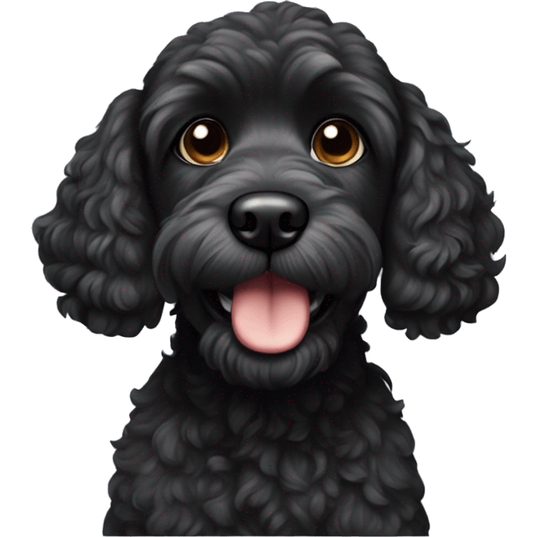 black cockapoo dog emoji